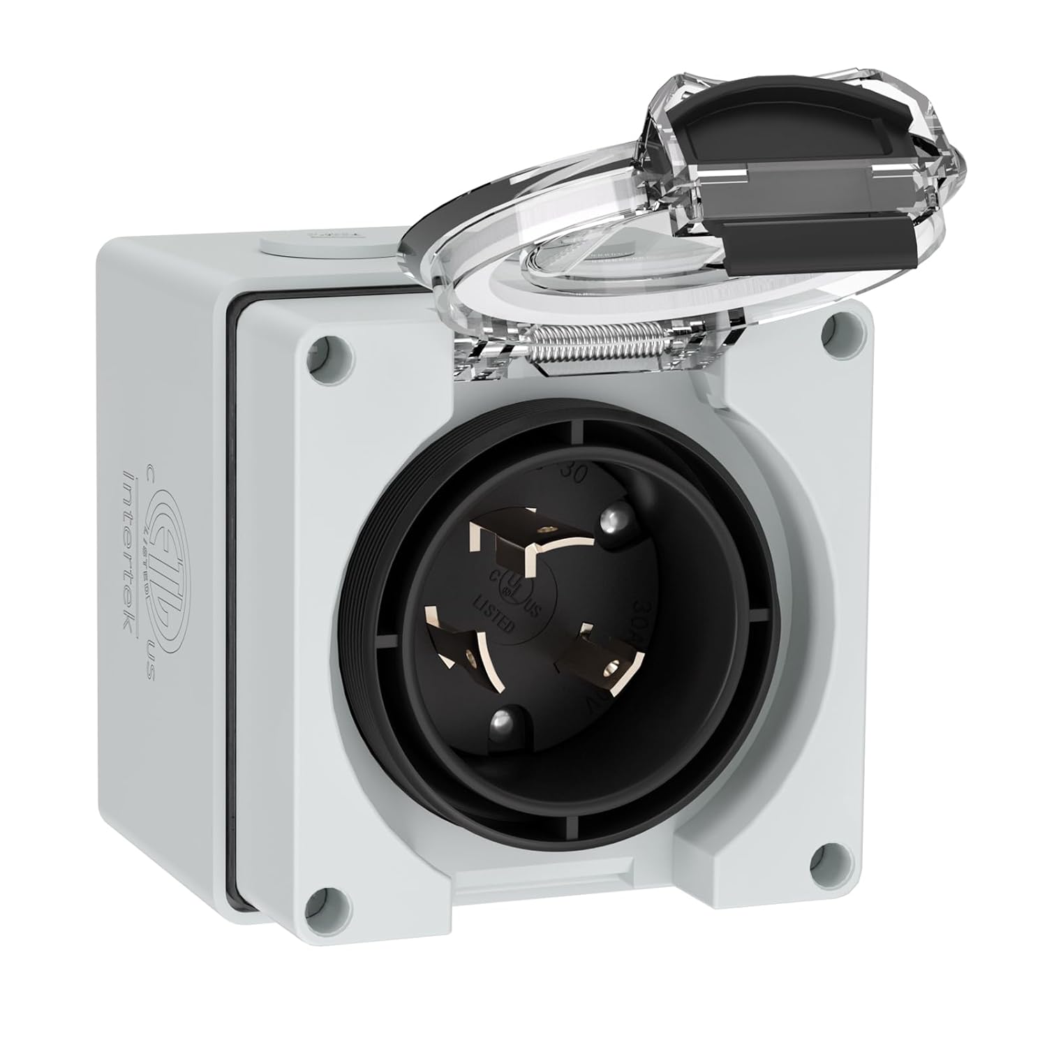 1pcs L6-30P-BOX US 30Amp Generator Power Inlet Box, NEMA L6-30P Box 250 Volt Male Plug Outdoor dustproof and Weatherproof for Generators