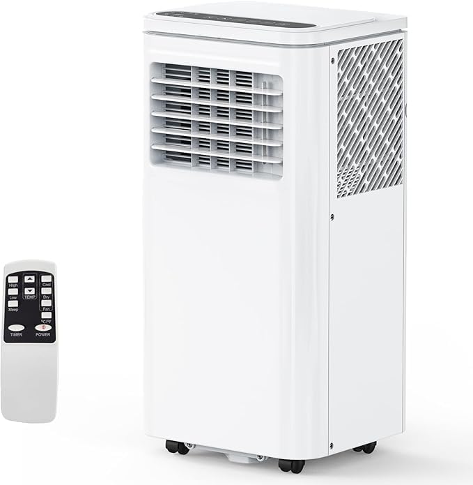 10000 BTU Portable Air Conditioner, Portable AC Unit with Cooling, Dehumidifier and Fan Functions, Cools Up to 450 Sq. Ft., Remote Control, LED Display Included