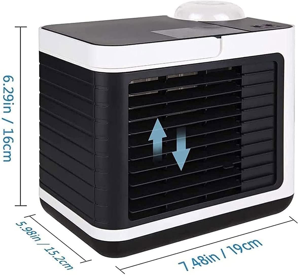 Portable Air Conditioner Fan, Desktop Cooling Fan, Personal Air Cooler Humidifier, Mini Air Conditioner for Bedroom Office Home Room (Color : White)