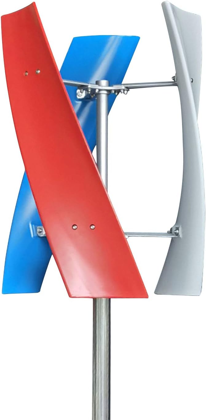 Wind Turbine Generator Kit, 400W 12V/24V 3 Blade Portable Vertical Helix Wind Power Turbine Generator Kit with Charge Controller, Nature Power System for Marine RV Home Industrial Energy