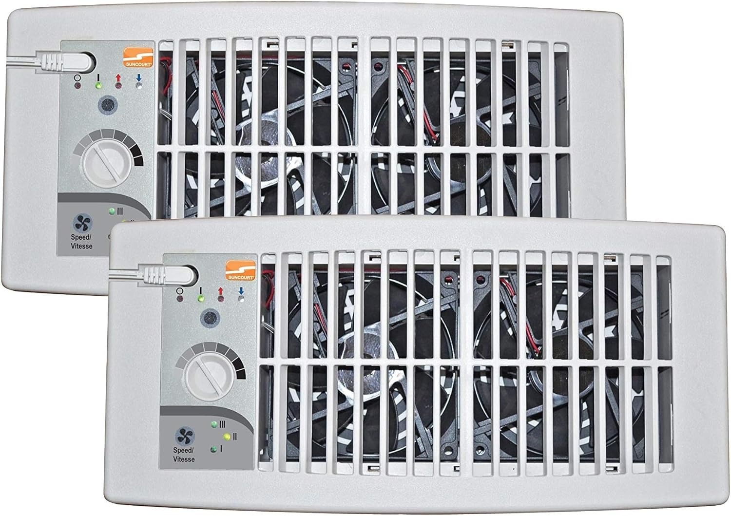 Suncourt Flush Fit Register Air Booster Fan HC500-W- White - (2 Pack)