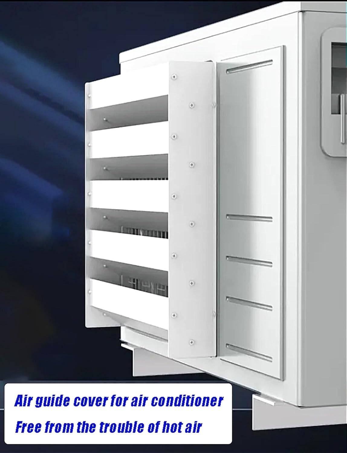 Outdoor Air Conditioner Deflector, Air Conditioner Outdoor Unit Cover Bracket Air Deflector Grilles, Prevent Direct Blowing Galvanized Steel for Baffle Guide Cover