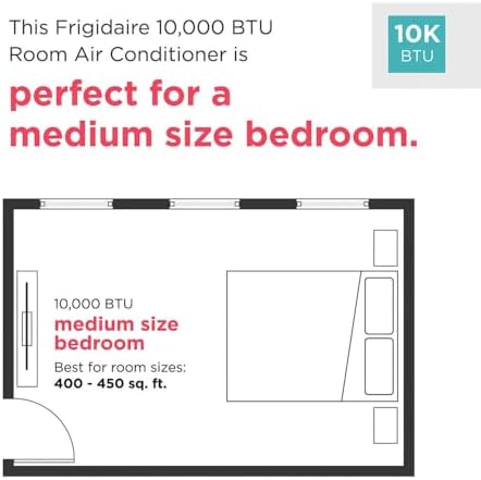 Frigidaire Through-the-Wall Room Air Conditioner, Remote Control, Washable Filter, Timer & Sleep Mode, 208/230V, White (10,000 BTU)