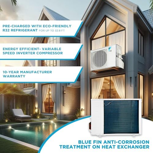 Daikin 12,000 BTU 18 SEER2 Entra R32 Series Ductless Mini Split Heat Pump System w/Maxwell All-Inclusive 25’ Installation Kit and Wall Mounting Bracket (230V), White, RXC12+FTXC12+IKM1438+WAFP24