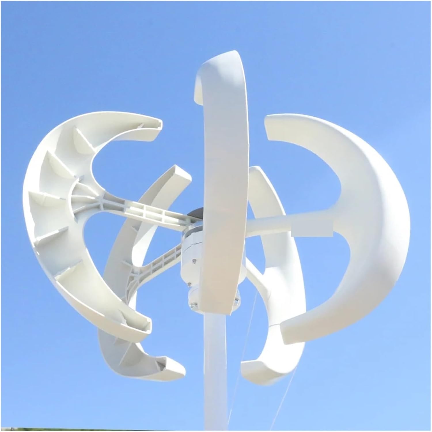 4000W 12V 24V 48V Wind Turbines Generator Lantern 5 Blades Motor Kit Vertical Axis for Home Hybrids Streetlight Electromagnetic Industrial Energy(Black,with MPPT Controller_12V)