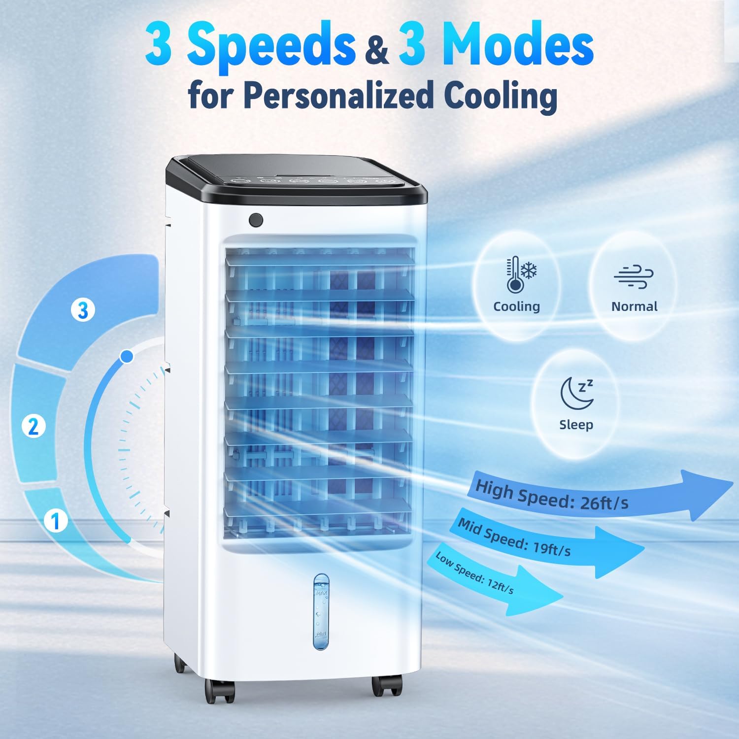 FANCOLE 25-INCH Evaporative Air Cooler, Swamp Cooler Air Conditioner