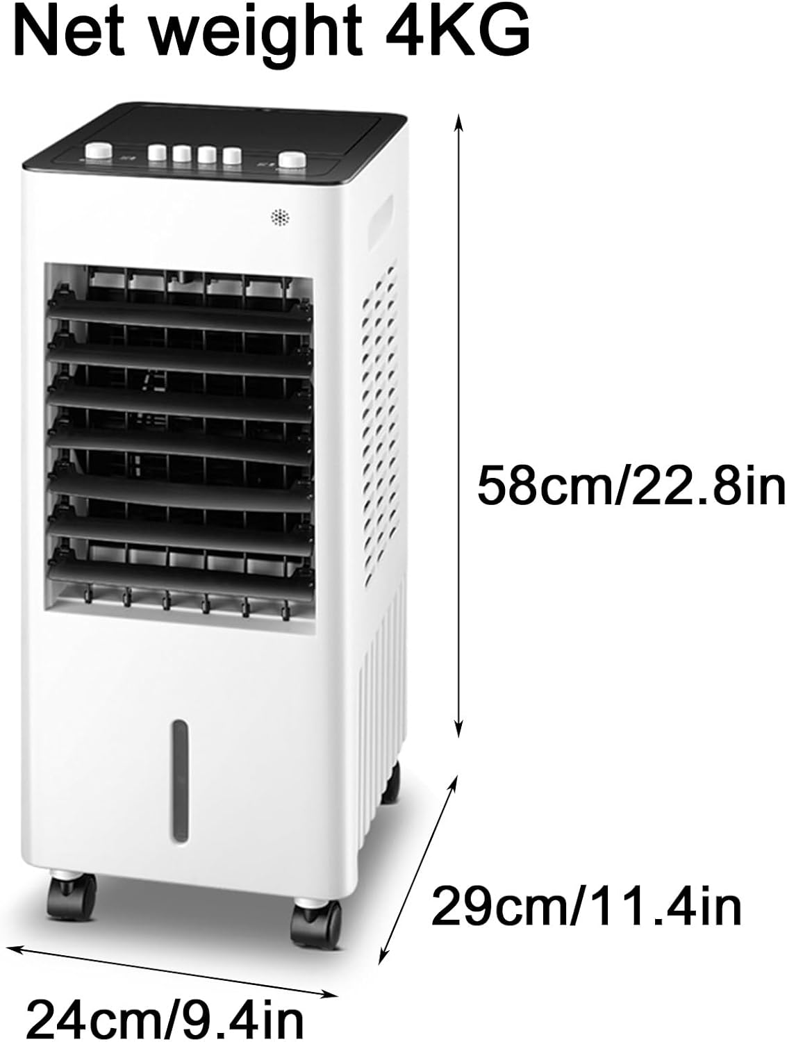 Evaporative Air Cooler, 3-in-1 Indoor Swamp Cooler Air Conditioner with 8 L/2.1 Gal Water Tank, 3 Speed 36 dB, 2 Ice Packs, 90° Oscillation, for Indoor, Bedroom(White)