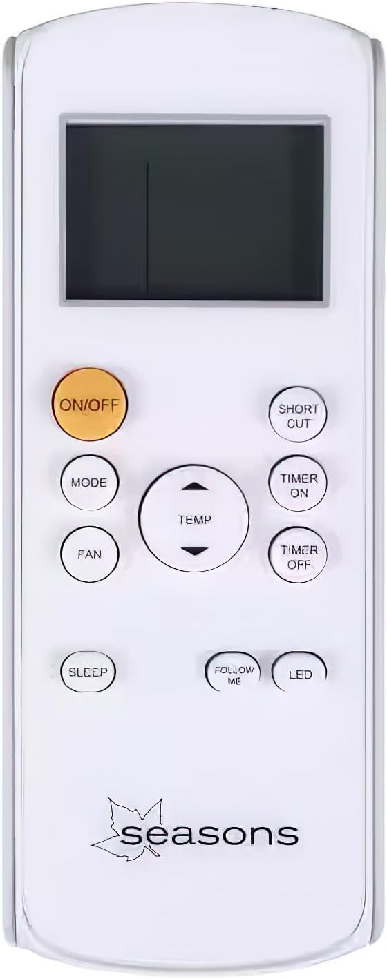 Seasons SM09R1 Portable 9000 BTU Air Conditioner, White; Bucket-less Evaporation System; Auto-restart; Electronic Control Panel with Digital Display; Cool Rooms Measuring 350 to 400 sq.ft; 2 Speeds