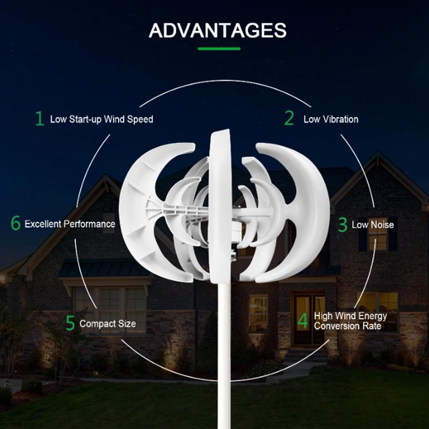 CAJUCA Wind Turbine Generator Kit,8000W 12V 24V Wind Power Generator,with Controller 5 Blades Windmill Generator Wind Turbine Kit
