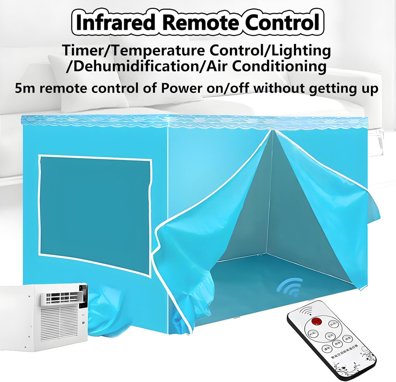 Dehumidifier Air Conditioner Combo for Room up to 5-8m² Air Conditioning Unit Mosquito Net Portable Quiet Mini Mobile Air Cooler Fan for Bedroom Kitchen Rental Home Dormitory Pet