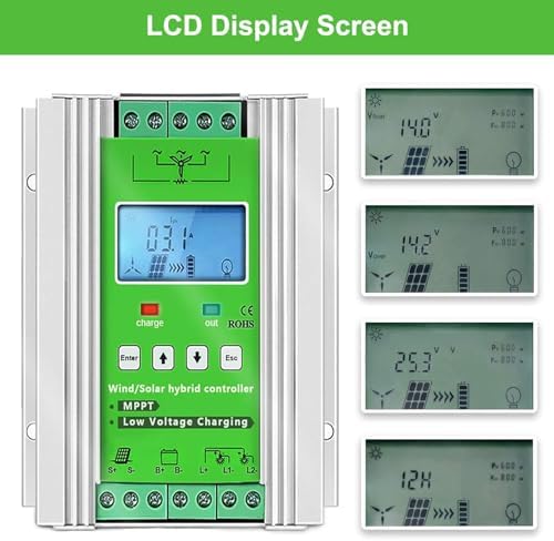 12000W Wind Solar Hybrid MPPT Charge Controller 12V/24V/48V - Auto Regulator for Wind Turbine Generator & Solar Panel with Dump Load Management