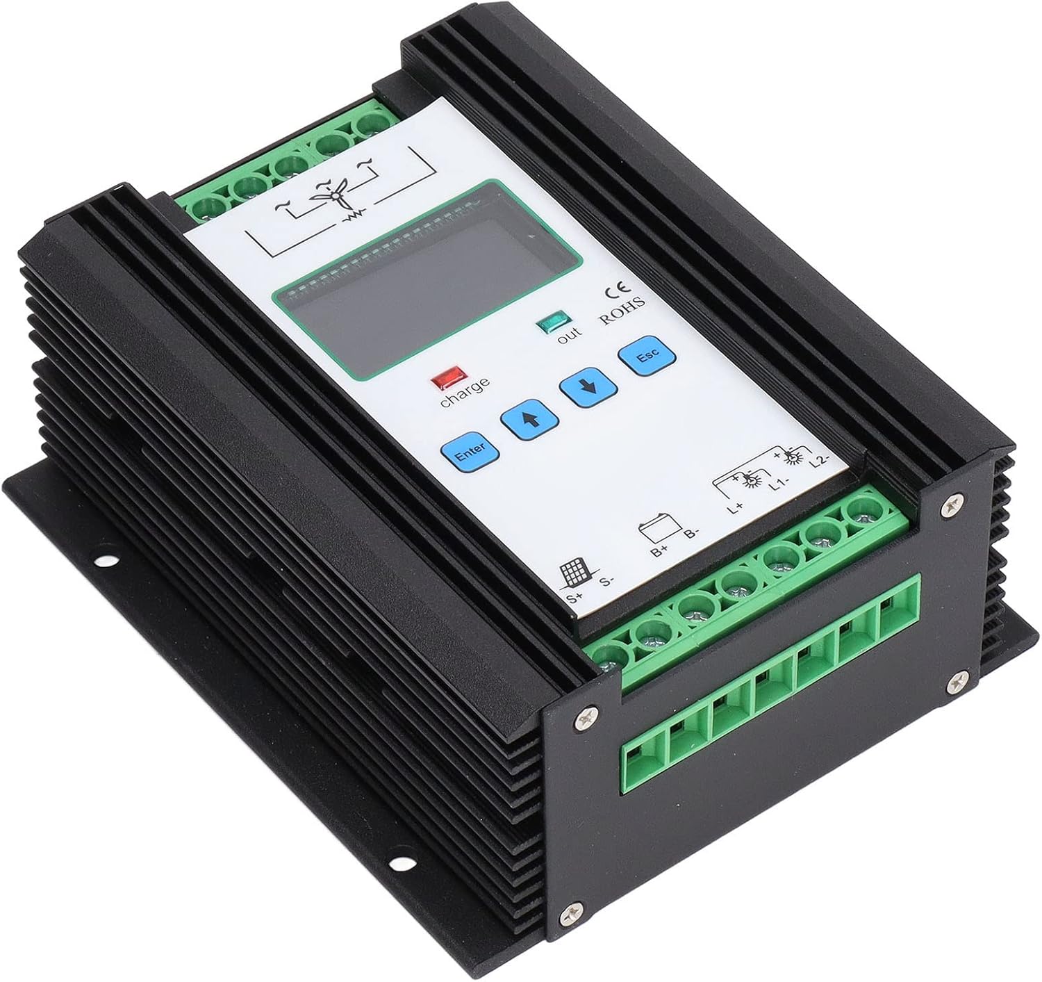 Wind Solar Controller, Digital nt Control Regulator, 12V 24V 600W PWM Charging with LCD Di, Multiple f Grid Solar Wind System