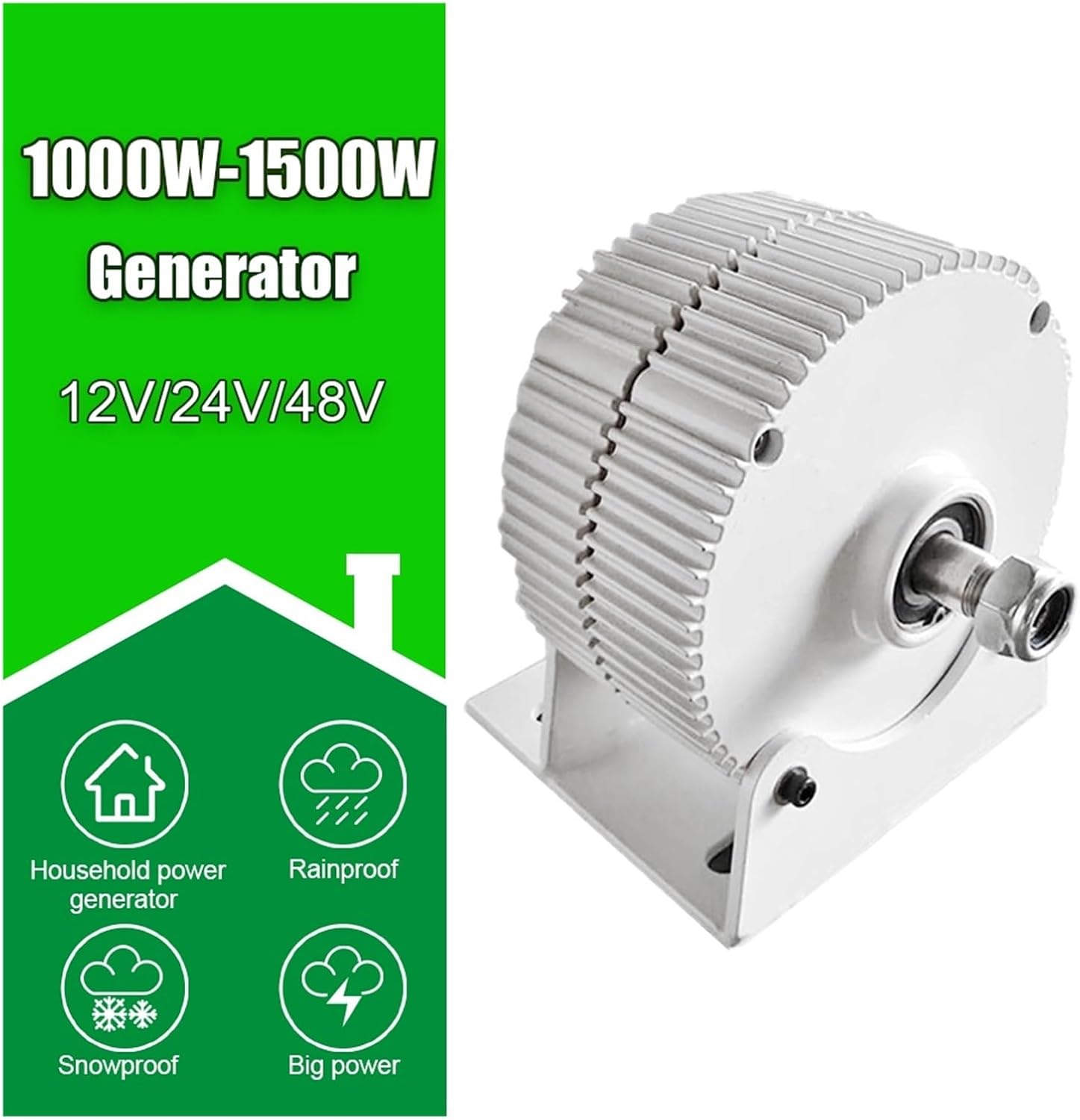 Wind Turbines Generator Low Speed Wind Power Generator 1000W 1500W 12V 24V 48V Gearless Permanent Magnet Generator Industrial Energy(Type1,24V_1000W)
