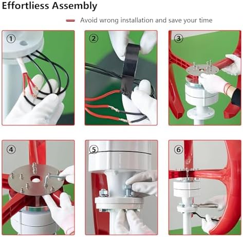Wind Turbine Home Use Horizontal Generator Kits Blades with Controller to Charge Batteries Off Generator Vertical,12000W Vertical Wind Turbine Kit - 5 Blades, 3 Phase AC Permanent Magnet Gen