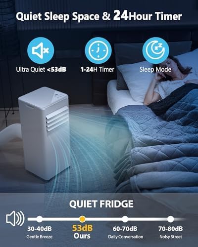 Portable Air Conditioners 8000 BTUs, Portable AC unit Cools Up to 350 sq.ft,3-in-1 Free Standing Cooling AC Unit with Fan & Dehumidifier, Portable AC with Remote Control,24H Timer