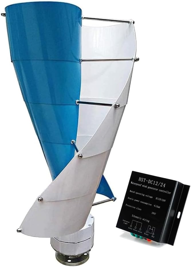 Wind Turbine 10 Blade 5000W 12V 24V 48V Spiral Wind Turbine Generator with Controller IP67 Wind Turbine Power Generation Low Noise for Solar Power Generation System