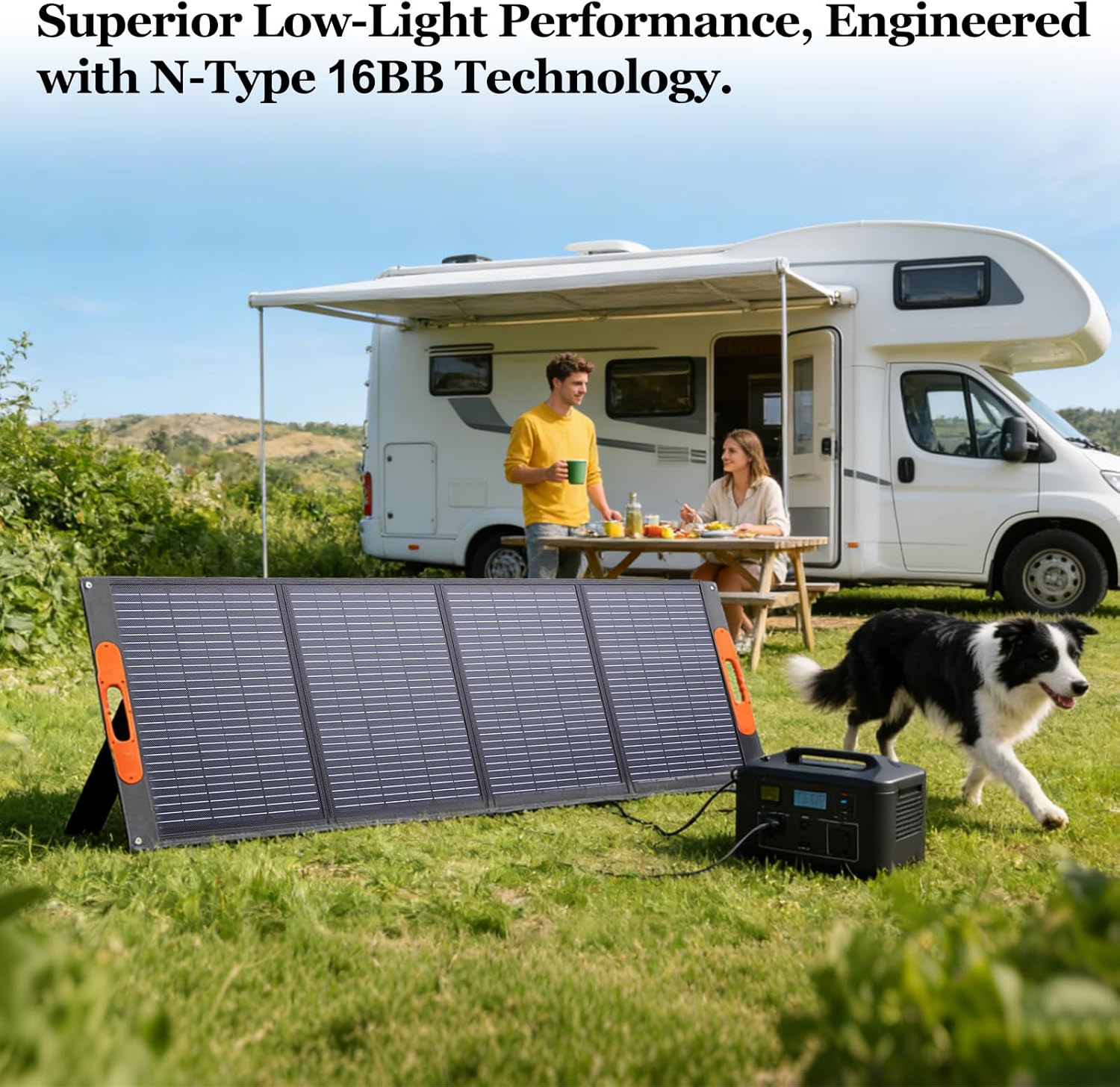 200W Portable Solar Panel for Power Station Generator, Foldable Solar Cell Solars Charger with 24% High Efficiency IP65 Waterproof 22V Solars Panel for Outdoor Trip RV Camping Blackout Fishing