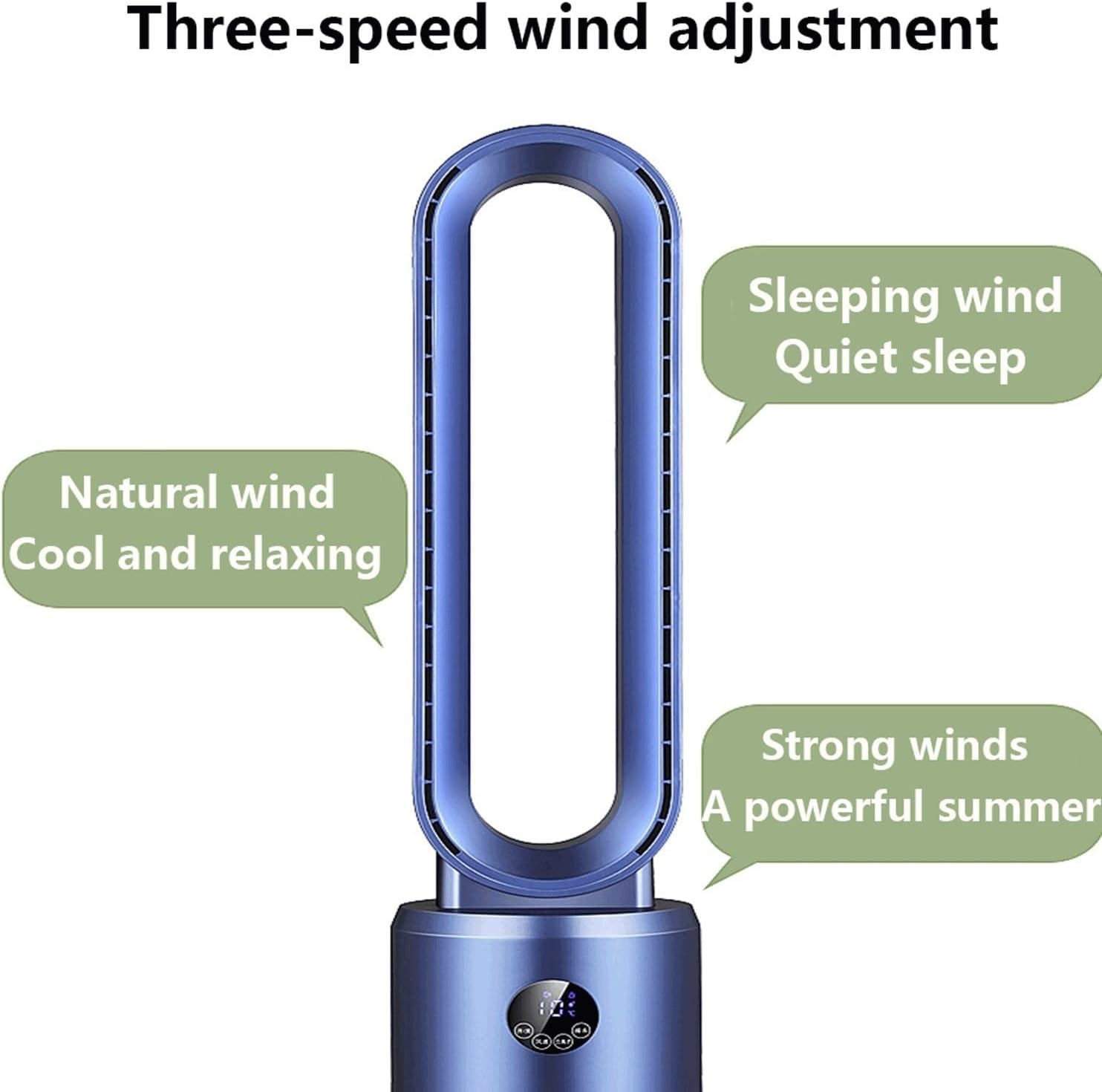 Bladeless Fan Electric Fan Home air Conditioning air Circulation Tower Fan Floor Fan Without Fan Blade Mute air Circulation Fan with Remote Control can be timed(Blue)