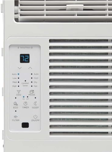 Midea 5000 BTU Window Air Conditioner ComfortSense Remote 150 sq ft, 450W, 56 dB noise level, 3 cooling modes and 3 fan speeds - MAW05R1WWT-T (Renewed)
