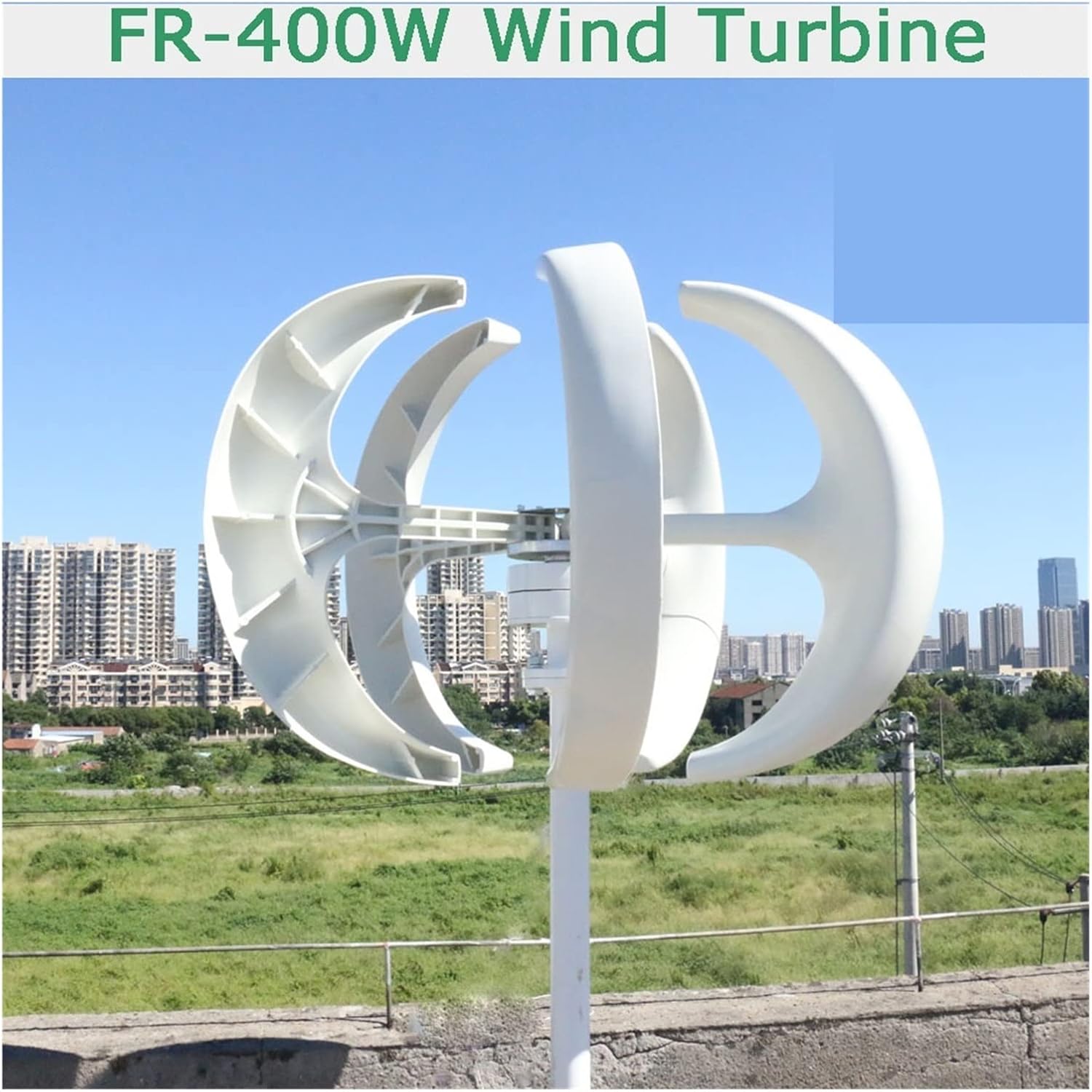 Wind Turbine, 4000W 5 Blades Vertical Axi Wind Turbines Generator Lantern 12V 24V Motor Kit Electromagnetic for Home Streetlight Use(12V)