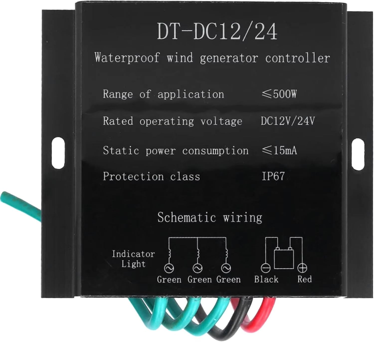 12000W Wind Turbine Charge Controller 12V 24V 48V, MPPT Charger Controller IP67 Waterproof DC MPPT Charge Controller for DC Wind Turbines(Black)