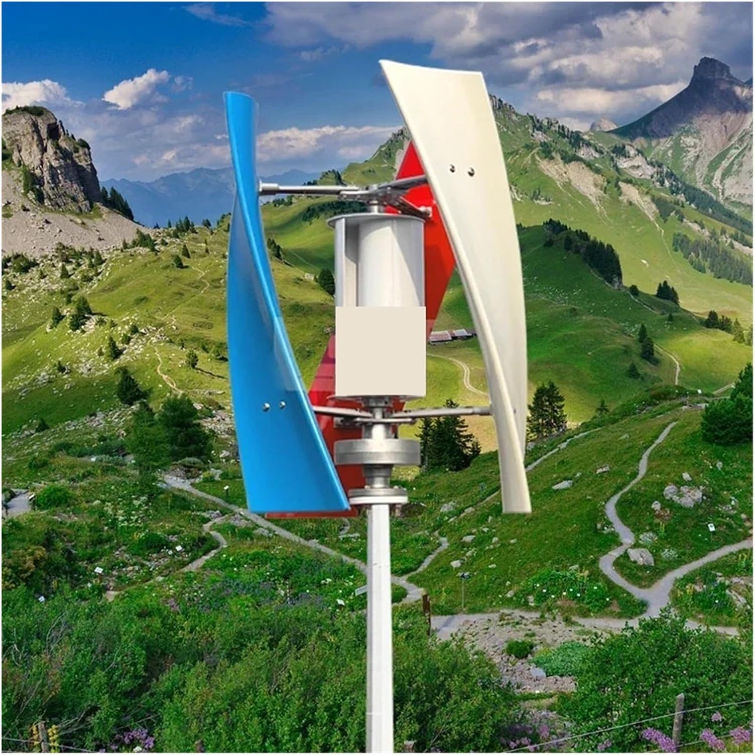 20kw 20000w Vertical Wind Turbine Generator 12V 24V Magnetic Strong Power AC Inverter Output for Home Industrial Energy(48V_20000W)