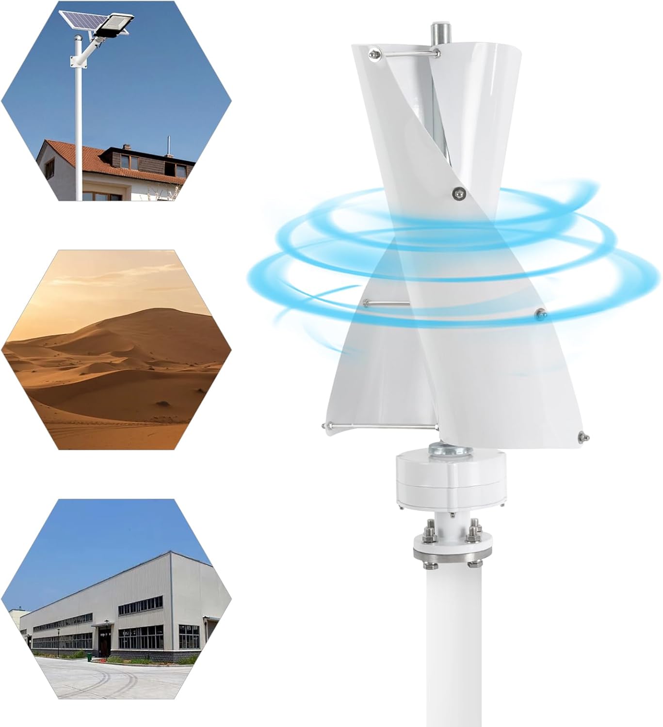 500W Wind Turbine,Vertical Wind Turbine,Home Wind Turbine,Vertical Axis Wind Turbine for Terrace, Marine, Motor Home, Chalet, Boat