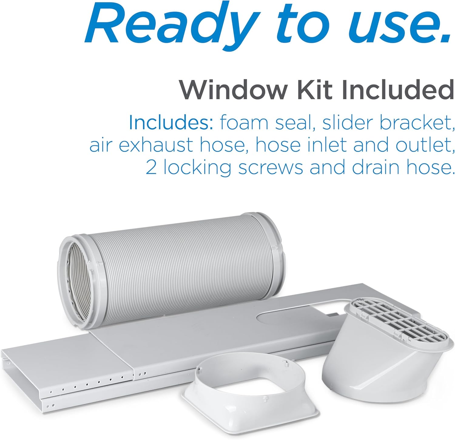 BLACK+DECKER Portable Air Conditioner, 12,000 BTU for Rooms Up To 550 Sq. Ft., Portable AC with Follow Me Remote Control & Window Kit, BPT08WTB, White