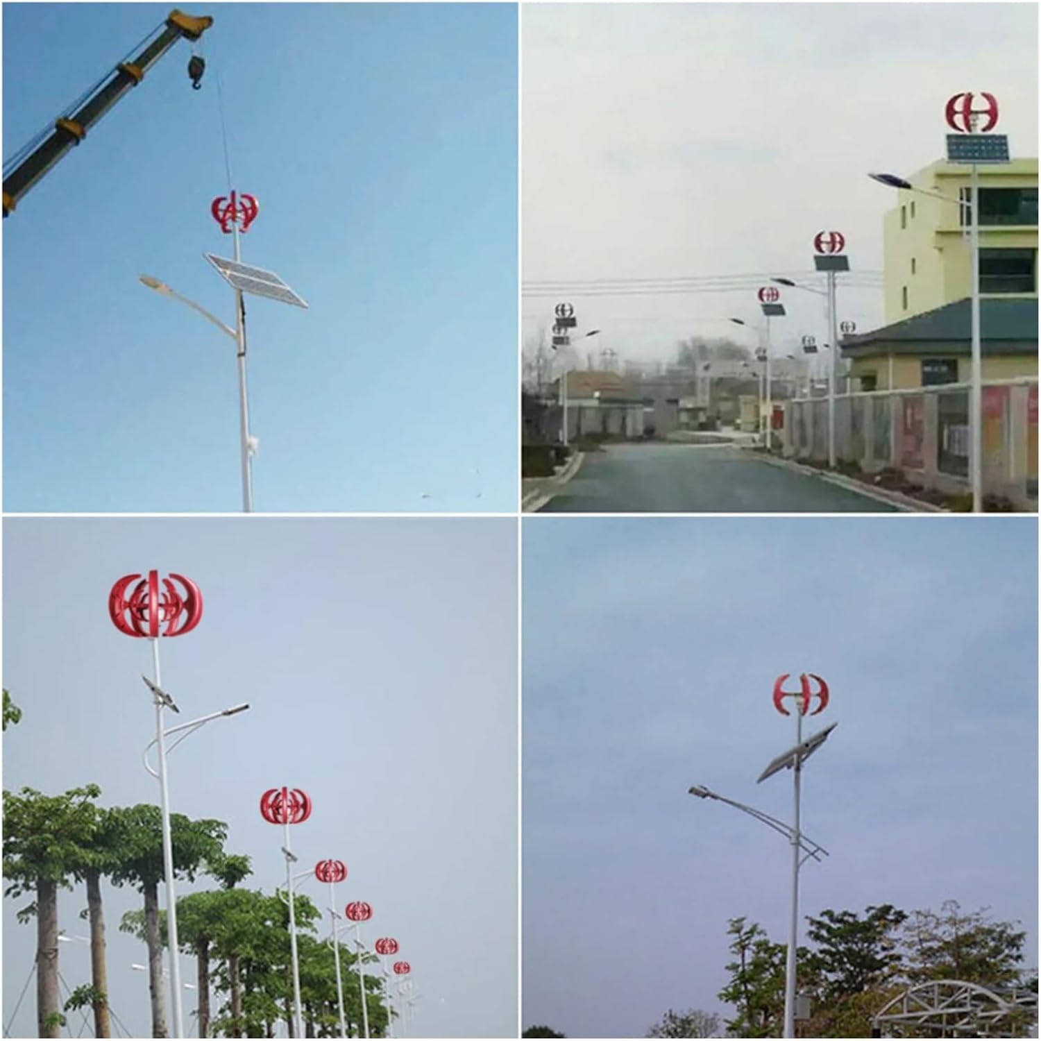 Wind Generator, Wind s Generator, 5 Blades DC12V Vertical Axis Kit for Home Hybrid Systems Streetlight Use,for Home, Farm, RVs, Boats(500w)