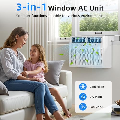 Antarctic Star 10,000 BTU U-Shaped Air Conditioner Window Unit Cools up to 450 Sq.ft, Ultra Quiet Window Air Conditioner with Full Window View, Energy Saving Window AC Units, Easy to install, White