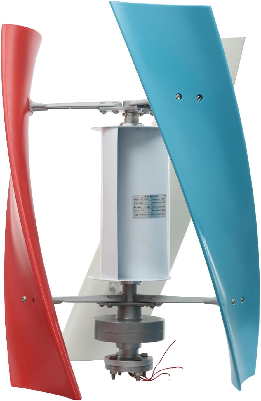 100W Vertical Wind Generator, 12V Output Wind Turbine with Controller, Aerodynamic Design, 3 Blades, Auto Windward Adjustment, Ideal for Boats, Gazebos and Mobile Homes (12V)