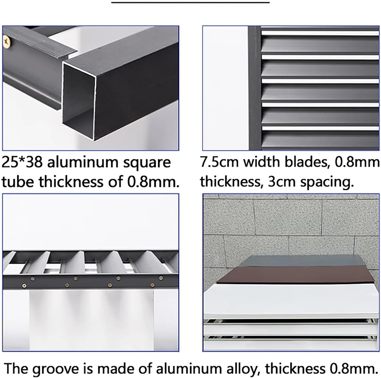 Outdoor Air Conditioner Cover for Outside Units, Aluminum Decorative Privacy Fence Screen, Trash Can Enclosure Flower Stand All Weather Protective Cover, Condenser Protective Cover AC Unit Cover (C
