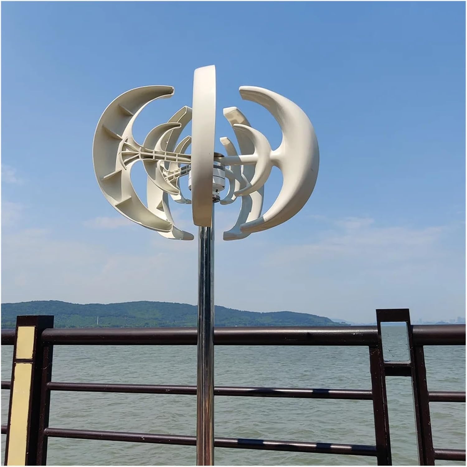 3000W 24V 48V Vertical Wind Turbine Small Wind Turbine Home Use Low Noise High Efficiency Industrial Energy(White,MPPT Control_48V)