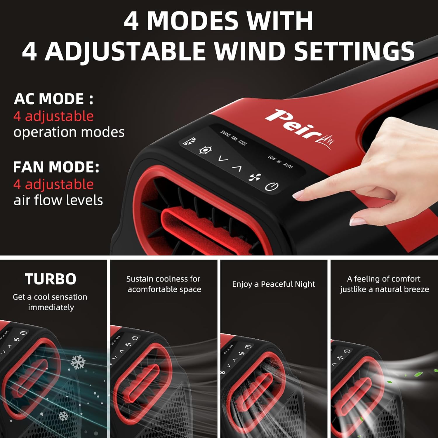 Portable Air Conditioner for Tent, 3,500 BTU AC Unit with Fan Mode for Truck Van Outdoor Camping Small Rooms, 400W Drain Free Air Cooler with Dual Hoses