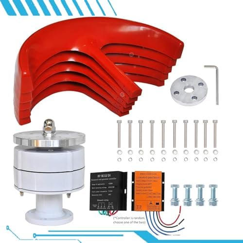 16000W Horizontal & Vertical Wind Turbine Generator Kit - 5 Blade 12V/24V/48V Energy System with Charge Controller for Home & Outdoor Power Solutions