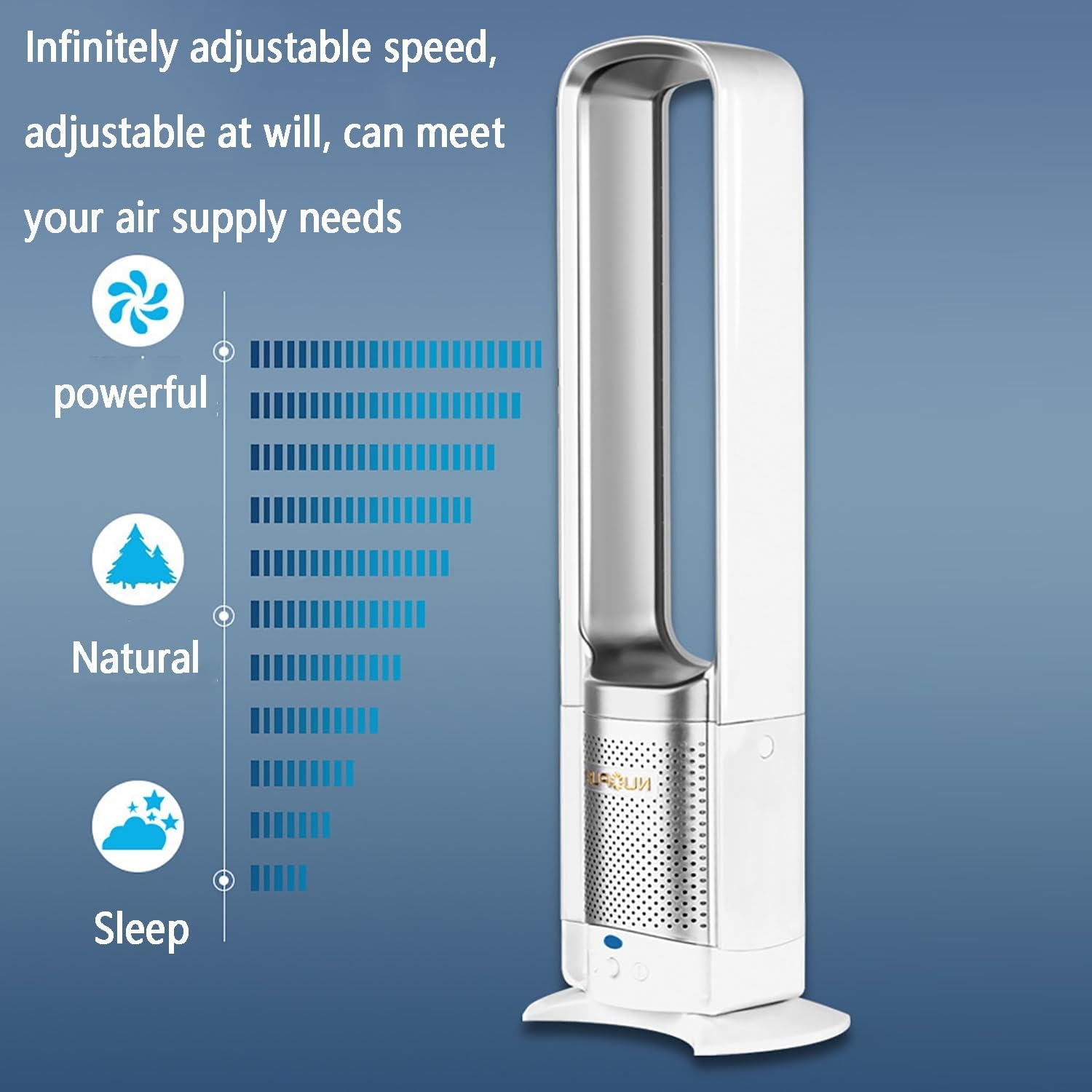 Bladeless Fan Tower Fan with Remote, Oscillating Pedestal Fan, air Circulation Fan，Can be timed, Household Silent Cooling Fan,Matches Perfectly with a Variety of Home décor Styles(Gold)