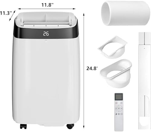 Portable Air Conditioner 10,000 BTU | 4-In-1 AC Unit with Remote Control | Energy-Saving or Sleep Mode | 24-Hour Timer for Effective Cooling in Bedrooms and Small Rooms