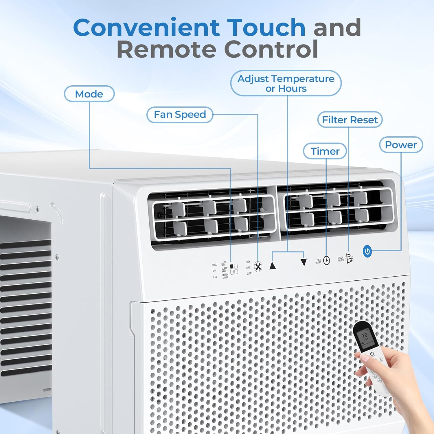 Antarctic Star U-Shaped Air Conditioner Window Unit 12000BTU, Ultra Quiet Window Air Conditioner Cools up to 550 Sq. Ft, Saddle Window AC Units with Full Window View, Energy Saving, Easy to install
