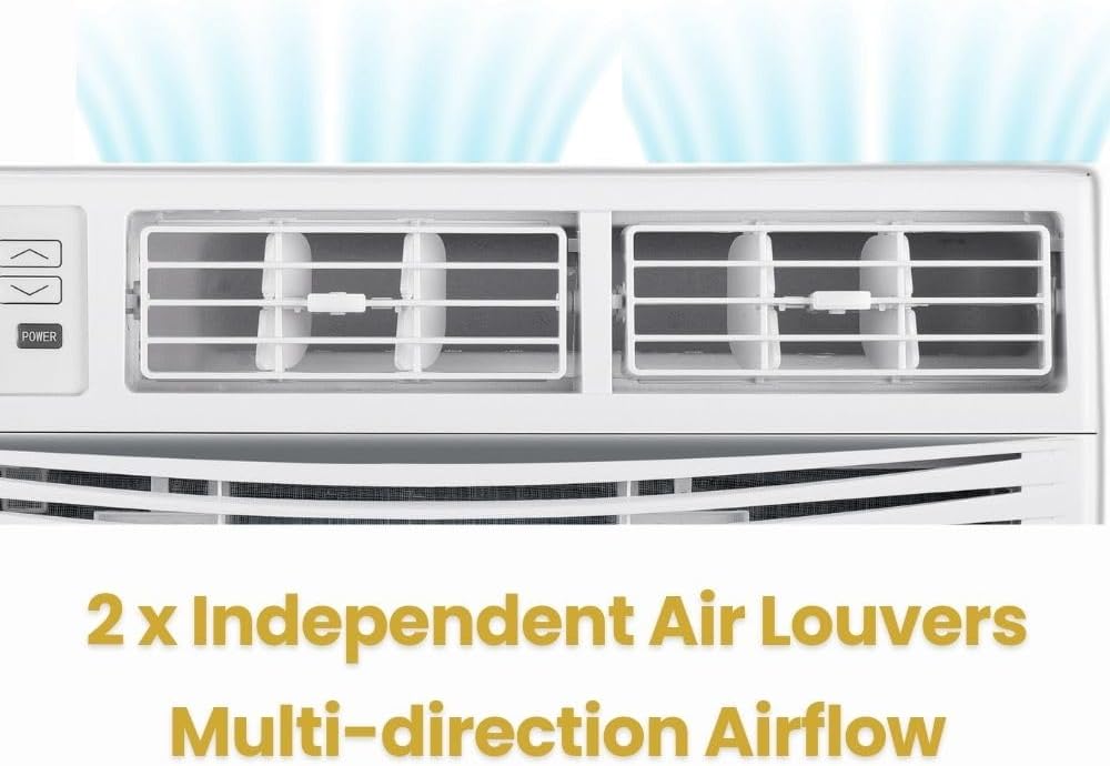 10,000 BTU Window Air Conditioner, Cools Up to 450 Sq. Ft., Quiet Operation, Cool/Fan/Dry Modes, Digital Display, Remote Control, Easy Install & 2-Year Warranty