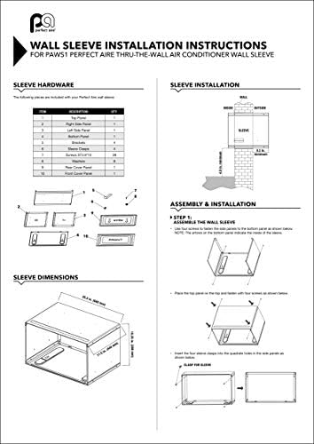 Perfect Aire PAWS1 Thru-The-Wall Air Conditioner Sleeve, Fits Standard 24-Inch TTW A/C Units