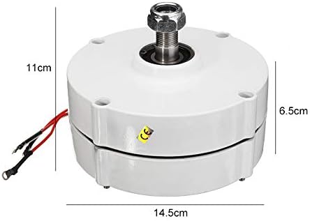 Wind Turbine, Wind Turbine Generator Motor 6000W 12V 24V 3 Phase Gearless Permanent Magnet AC Alternator for Wind Water Turbine Diesel Engine(24V)