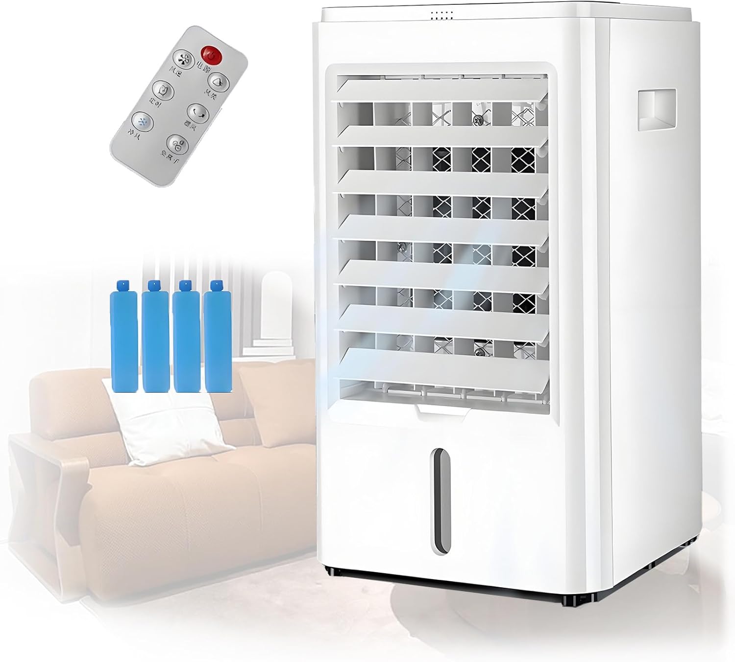 Portable Mini Air Conditioners for Home with Remote Control and Touch Screen Personal Air Conditioning Unit with 3-Speed and 4 ice Packs Portable Ac Unit Fan Car Air Cooler 24VHomeCar