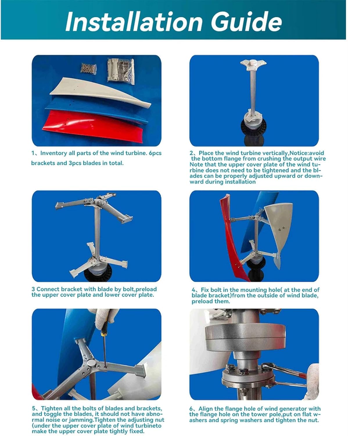 12V/24V/48V Magnetic Levitation Wind Turbine - 2KW/3KW/5KW Inverter with MPPT Controller for Efficient Hybrid Wind Solar Systems, 3-Colors Vertical Axis Wind Turbine Generator for Home(5000W,12V)