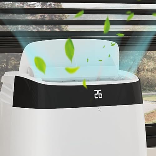 14,000 BTU Portable Air Conditioner, 3-In-1 Free-Standing Cooling AC Unit With Dehumidifier/Fan, Remote Control, Quiet Sleep Mode, 24H Timer, for Room Up 450 Sq. Ft, Black