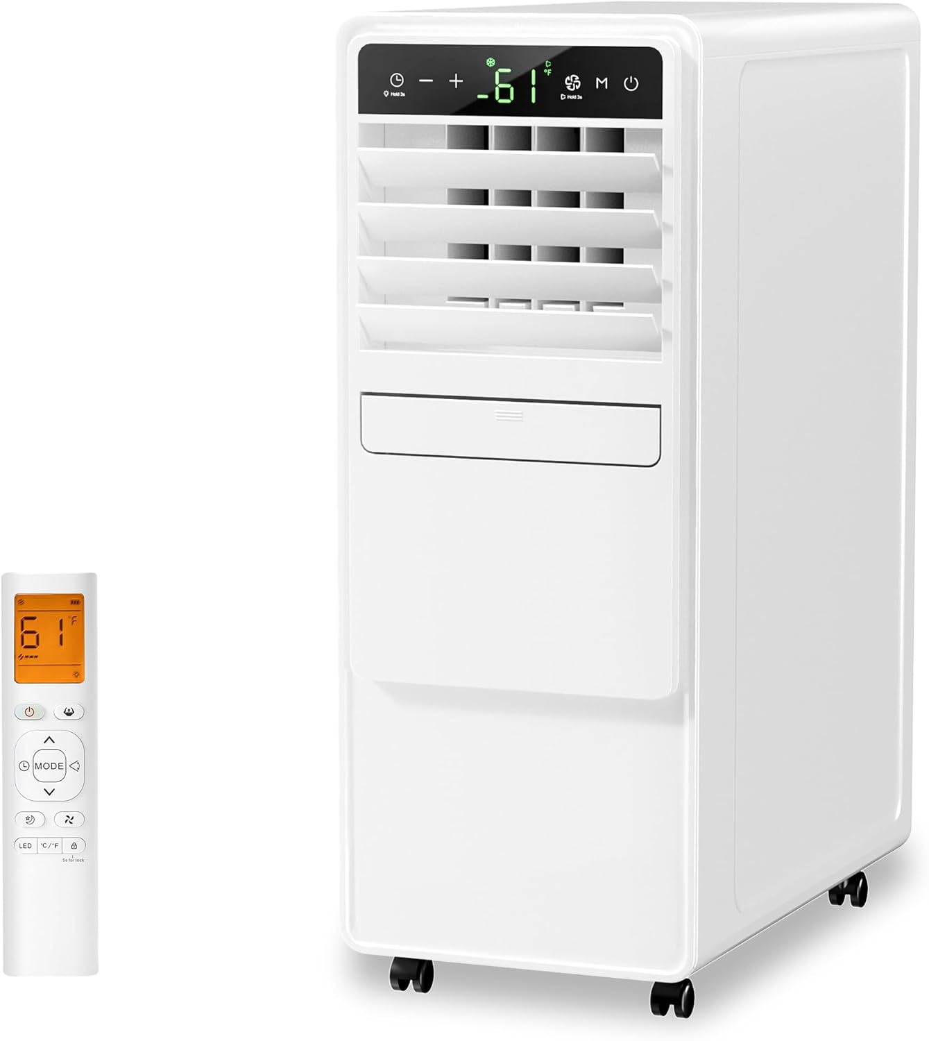 12,000 BTU Portable Air Conditioners with Digital Display, 3 IN 1 Free standing AC Unit with Dehumidifier & Fan Modes, Cools Room up to 500 sq.ft, Sleep Mode,24H Timer, Installation Kits Included