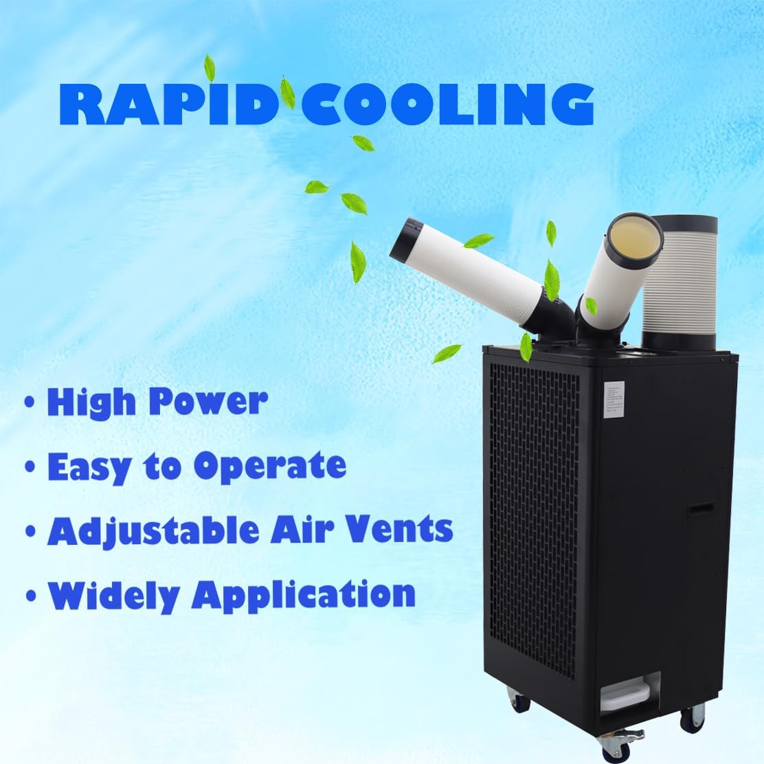 220V Commercial Industrial Air Conditioner Portable Industrial Spot Cooler 2100W Mobile Air Conditioner 780m³/h 15400BTU