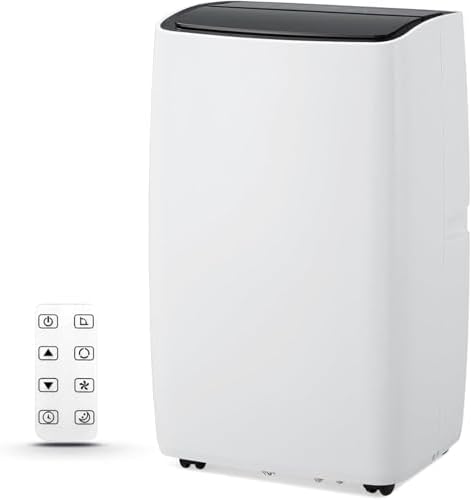 Portable Air Conditioners, 4-In-1 Quiet AC Unit for Rooms, 12000 BTU Portable Air Conditioner with Remote Control, Ideal for Dorms and Offices, Accommodates Spaces Up to 550 Sq. Ft, Features Sleep Mod