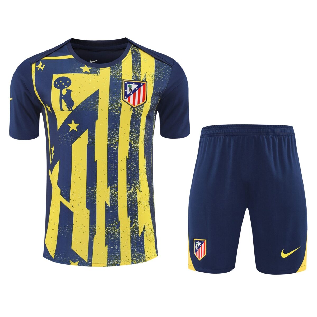 Conjunto de calentamiento Atlético de Madrid amarillo y azul oscuro - NewNow