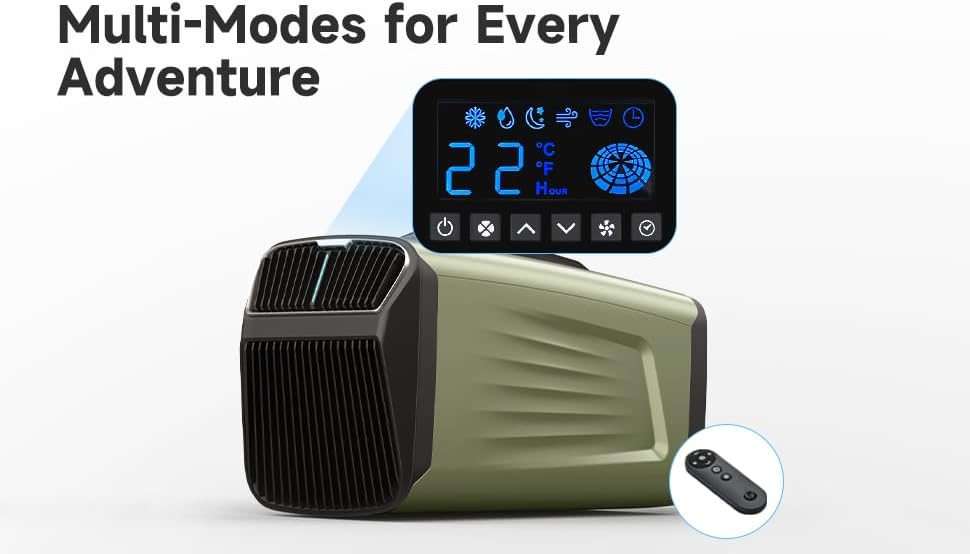 Portable Air Conditioner, 5400 BTU, 420W, For Camping, Tent, RV, Semi Truck, Small Room, Indoor and Outdoor Use, Quiet Operation