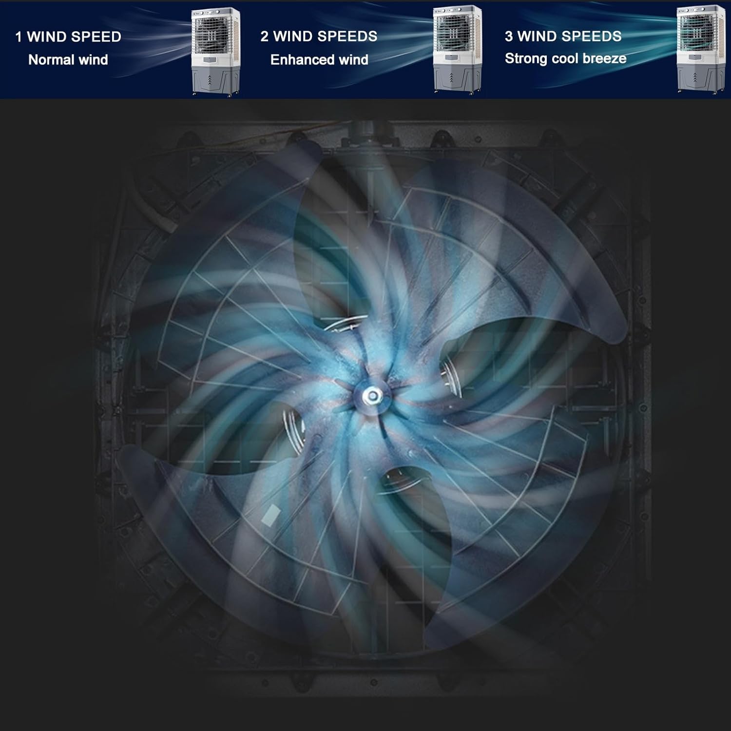 Portable Air Conditioners, Evaporative Air Cooler, 3-IN-1 Portable AC, 12 Hours Timer, 3 Wind Speeds, Double Water Tank, for Outdoor Indoor Use(90cm/35.4in)